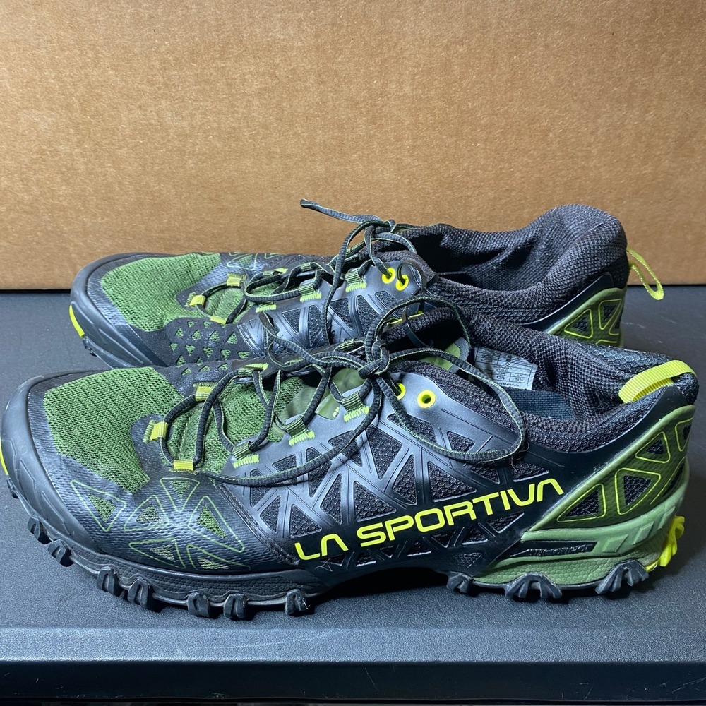 La Sportiva Bushido II Mens Trail Running Shoes Black Green 46 US 12.5 2105-C